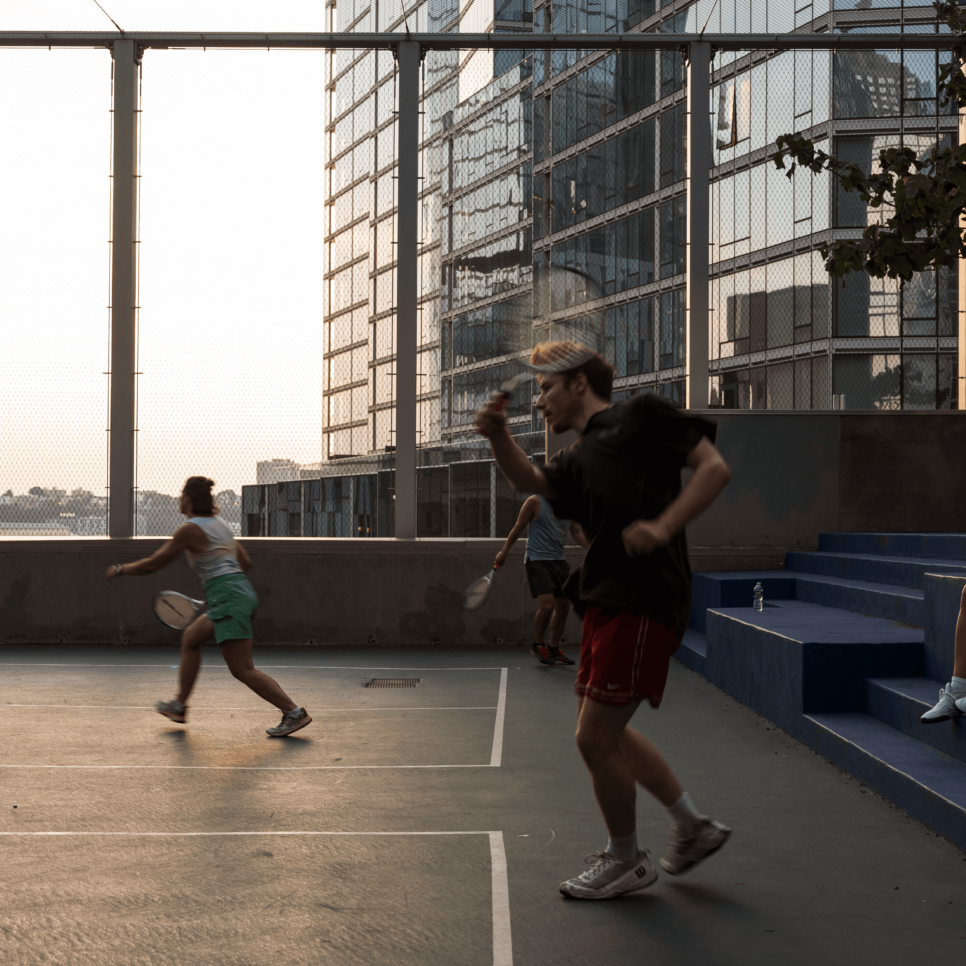 SkyBall athlete serving during competitive play.